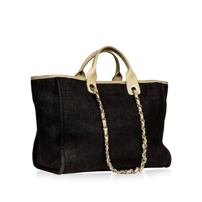 Chanel Cambon Leather Black Tote Bag Style 5