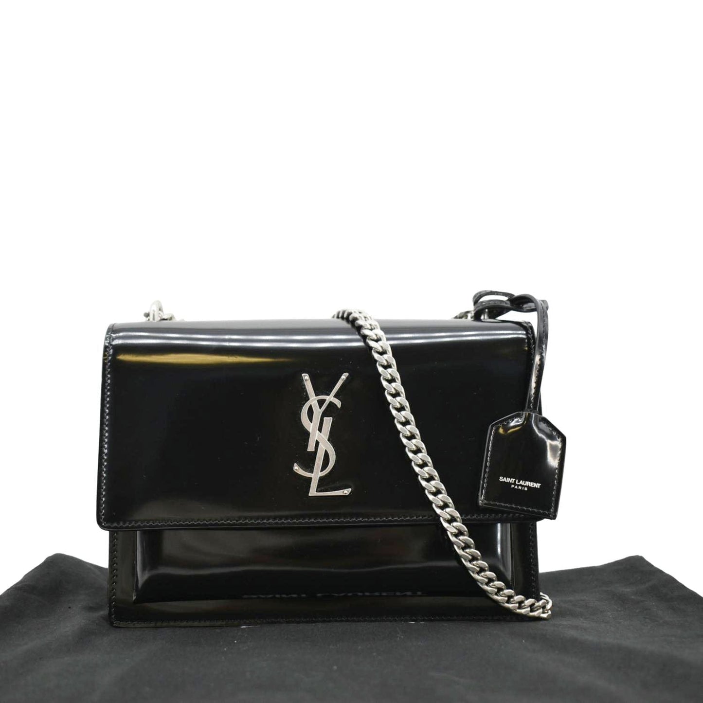 Saint Laurent Sunset Leather Black Shoulder Bag Style 6