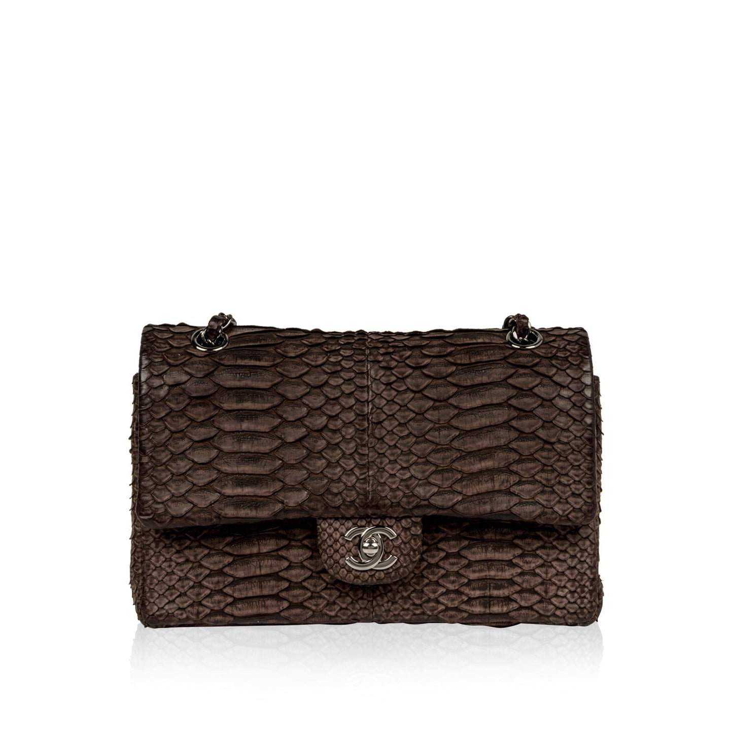 Chanel Classic Flap Leather Brown Shoulder Bag Leather
