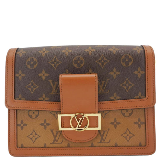 LOUIS VUITTON Dauphine Monogram Reverse Canvas Shoulder Bag Brown