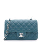 Chanel Blue Classic Caviar Leather Rectangular Mini Flap Bag