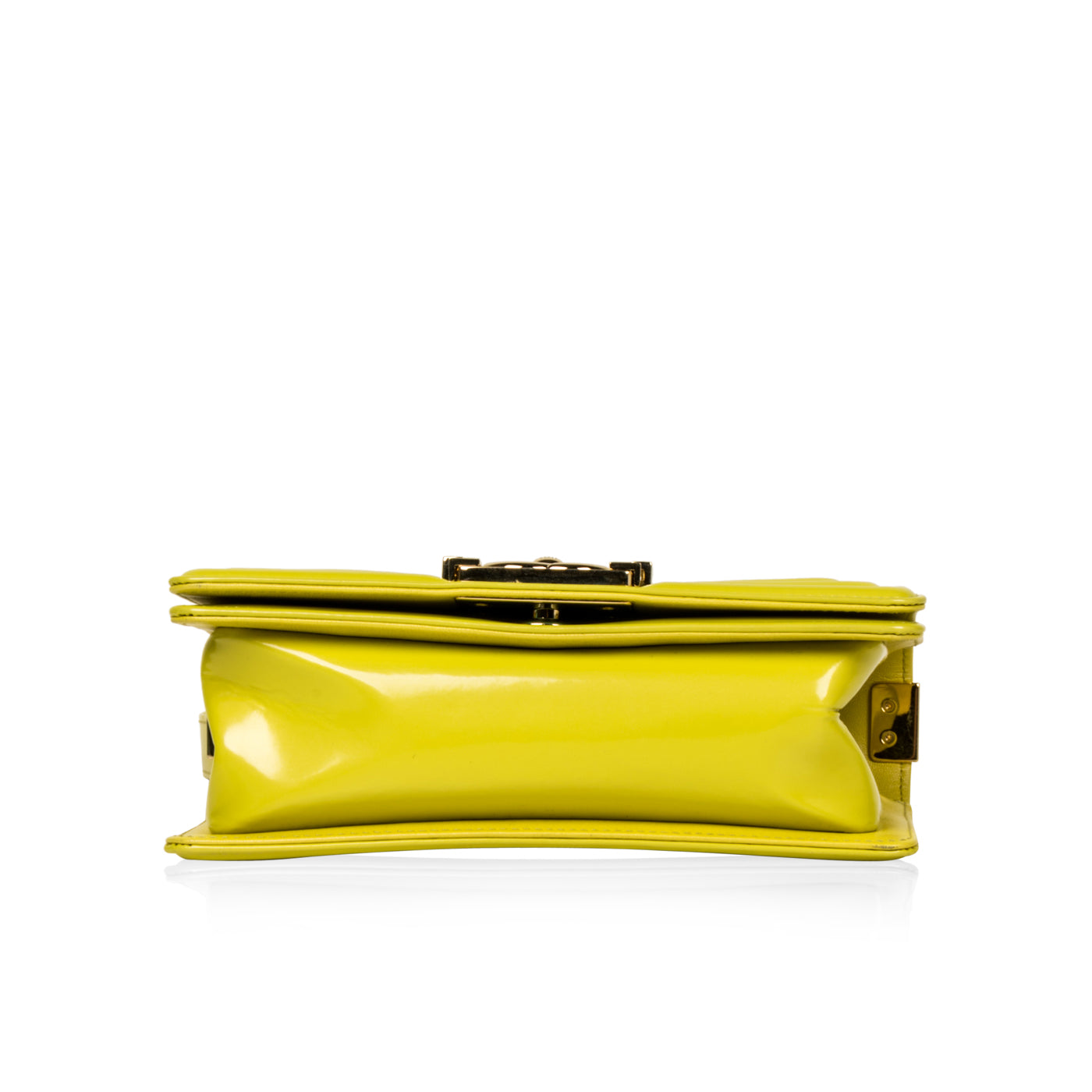 Chanel Boy Bag Patent Leather Gold Shoulder Bag