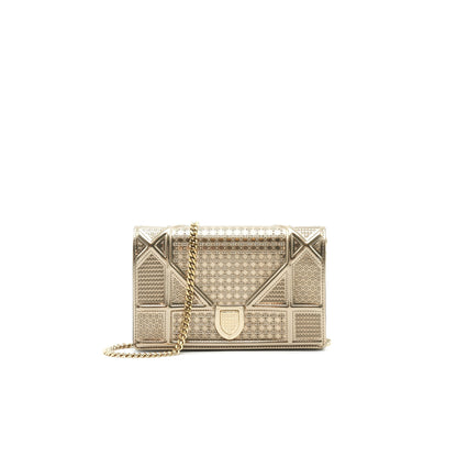 Dior Diorama Wallet on Chain metallic Gold with