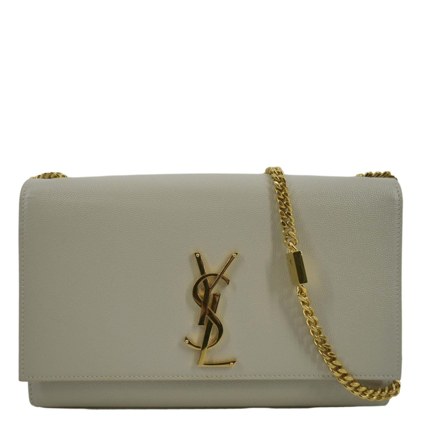 Saint Laurent Kate Leather White Crossbody