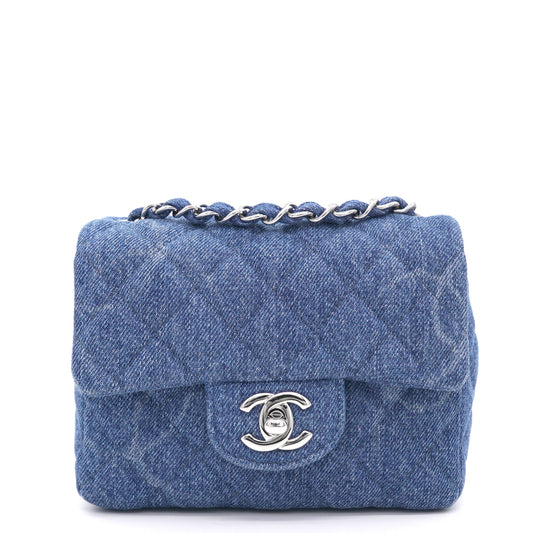 Chanel Blue Quilted Mini Square Classic Flap Bag
