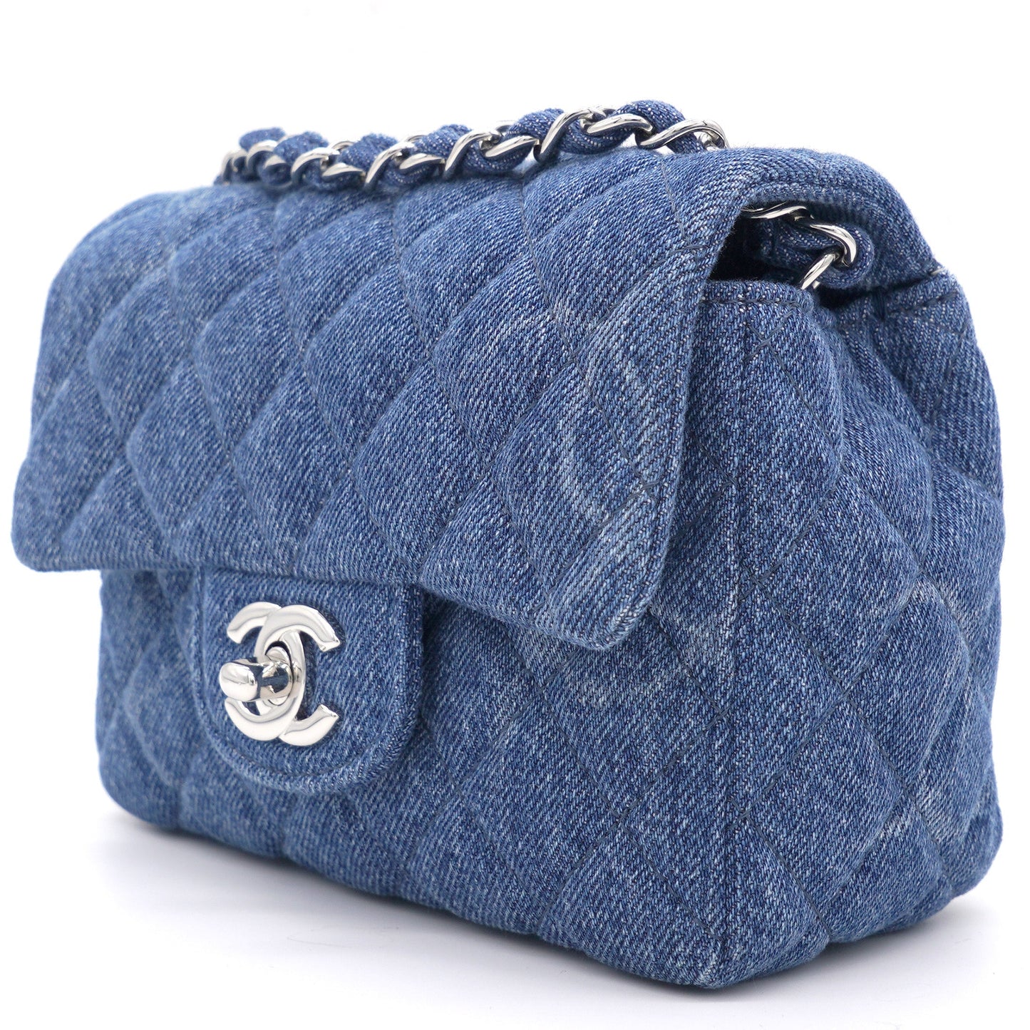 Chanel Blue Quilted Mini Square Classic Flap Bag