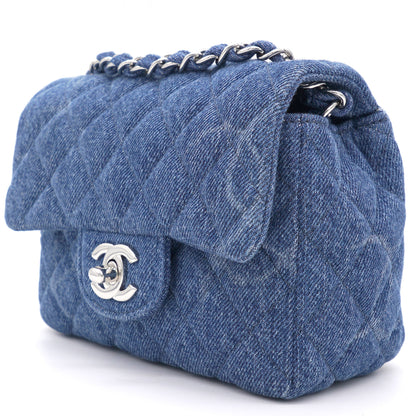 Chanel Blue Quilted Mini Square Classic Flap Bag