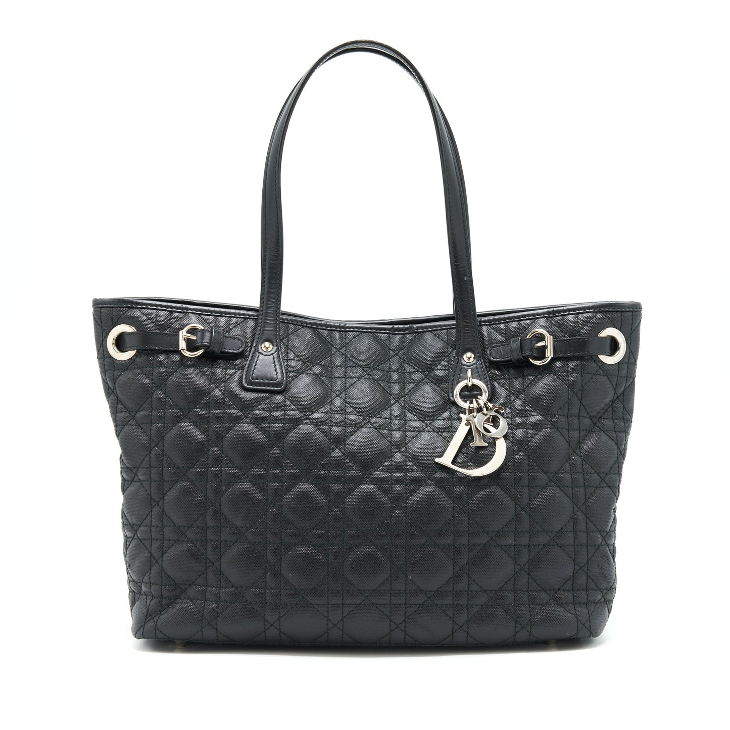 Dior Lady Dior Tote Purse Canvas Black