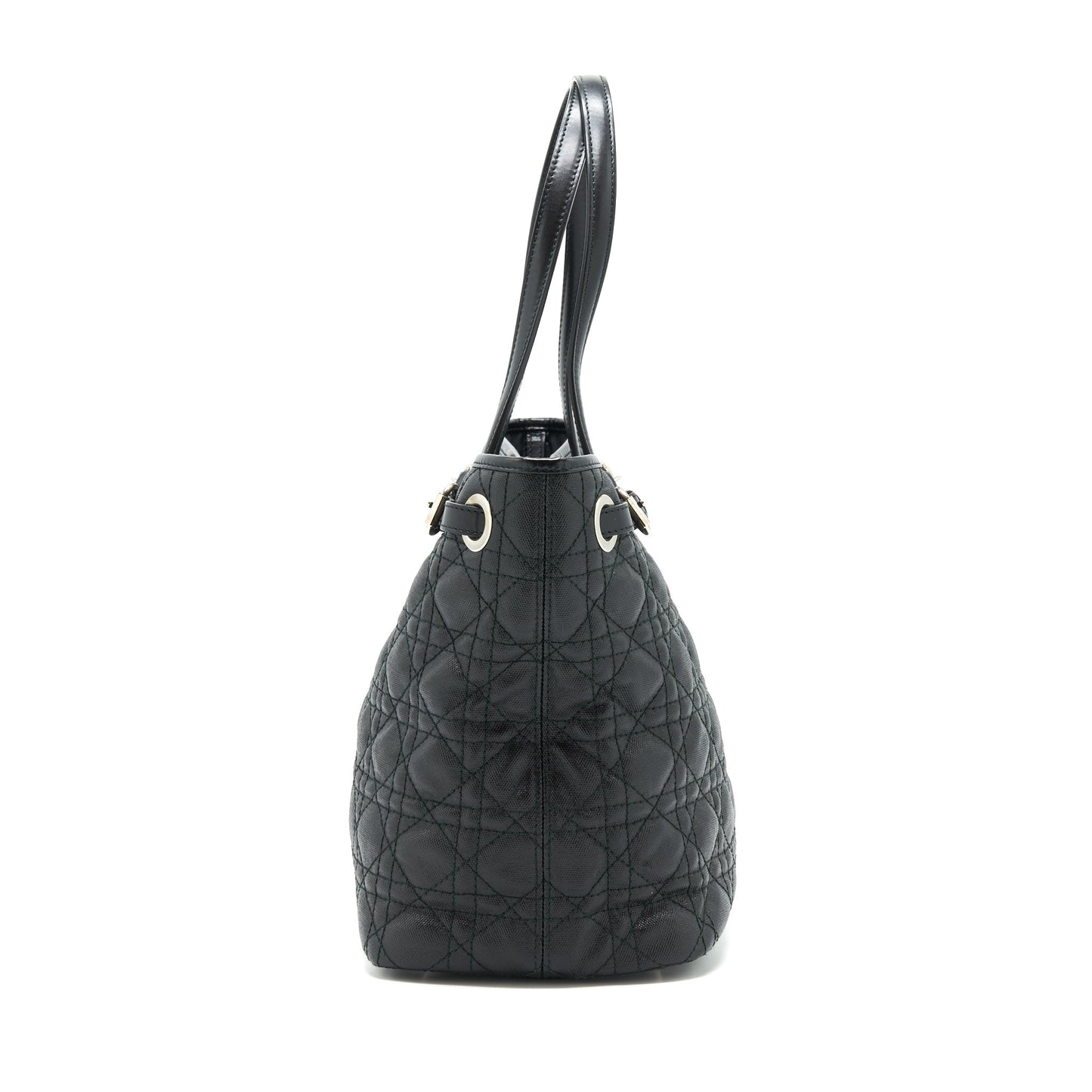 Dior Lady Dior Tote Purse Canvas Black