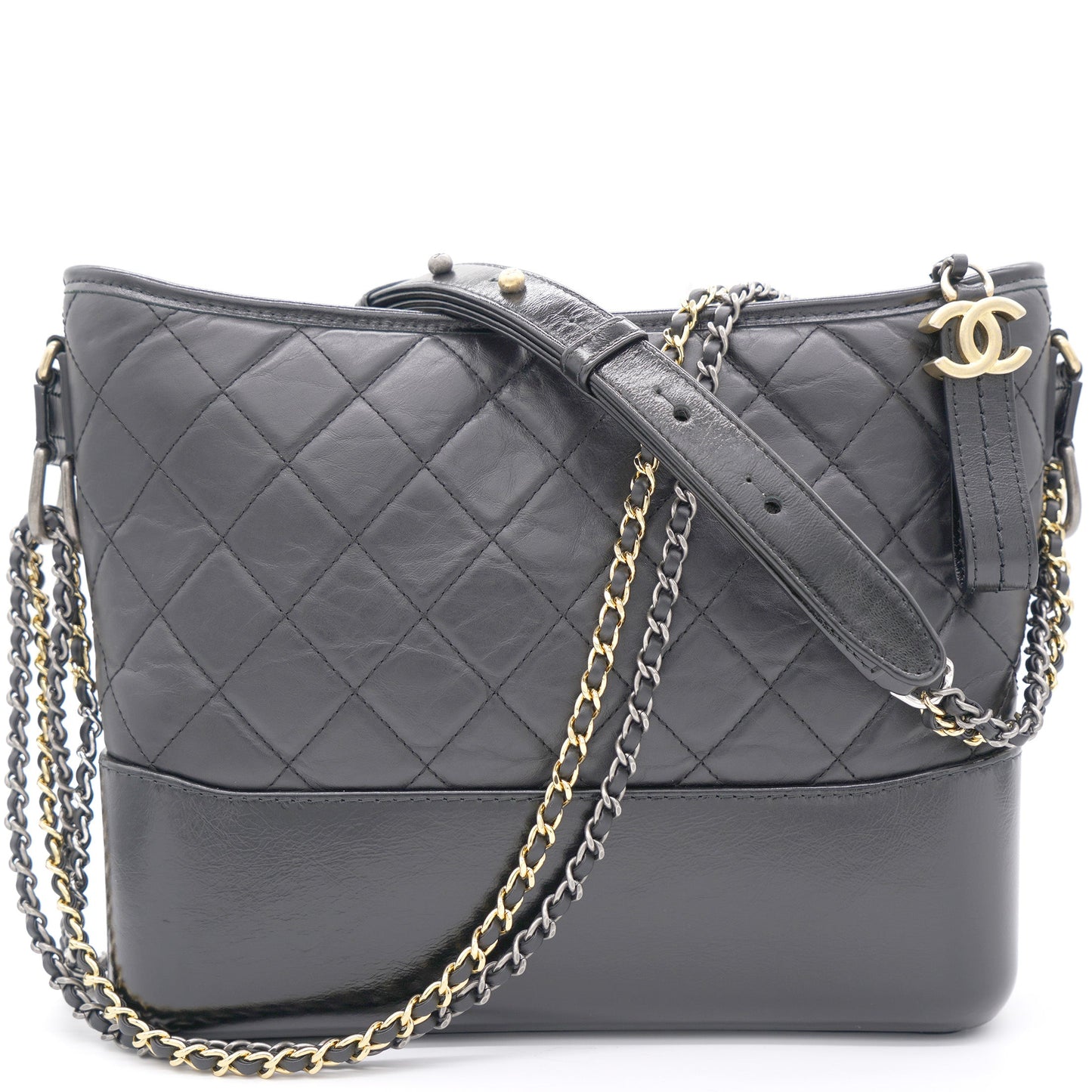 Chanel Black Quilted Leather Medium Gabrielle Hobo