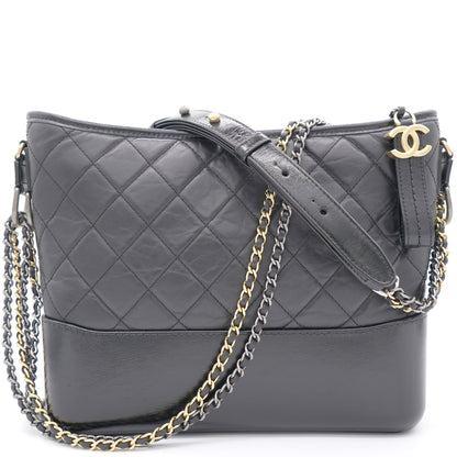 Chanel Black Quilted Leather Medium Gabrielle Hobo