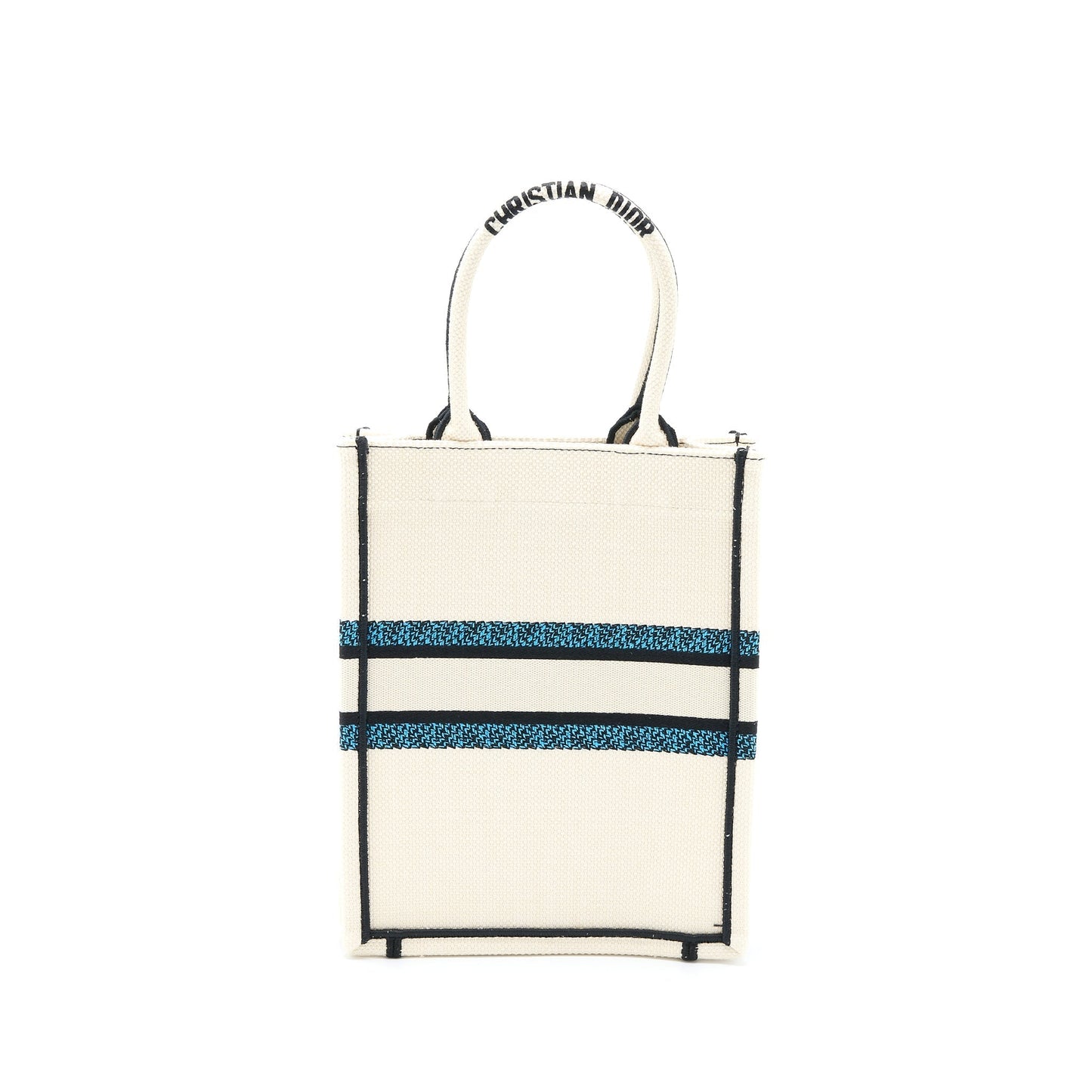 Dior Vertical Book Tote Lucky Star Embroidery White/Multicolour