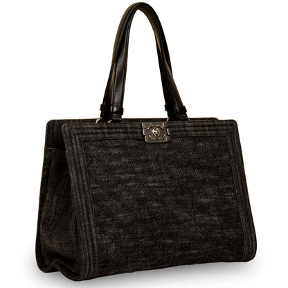Chanel Boy Leather Black Shoulder Bag Leather