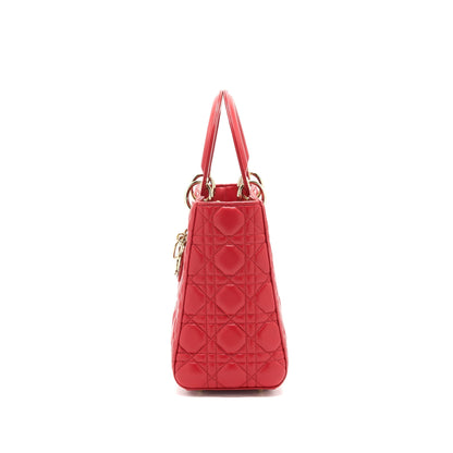 Dior Medium Lady Dior Tote Purse Red