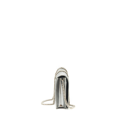 Dior Diorama Wallet on Chain Metallic Silver