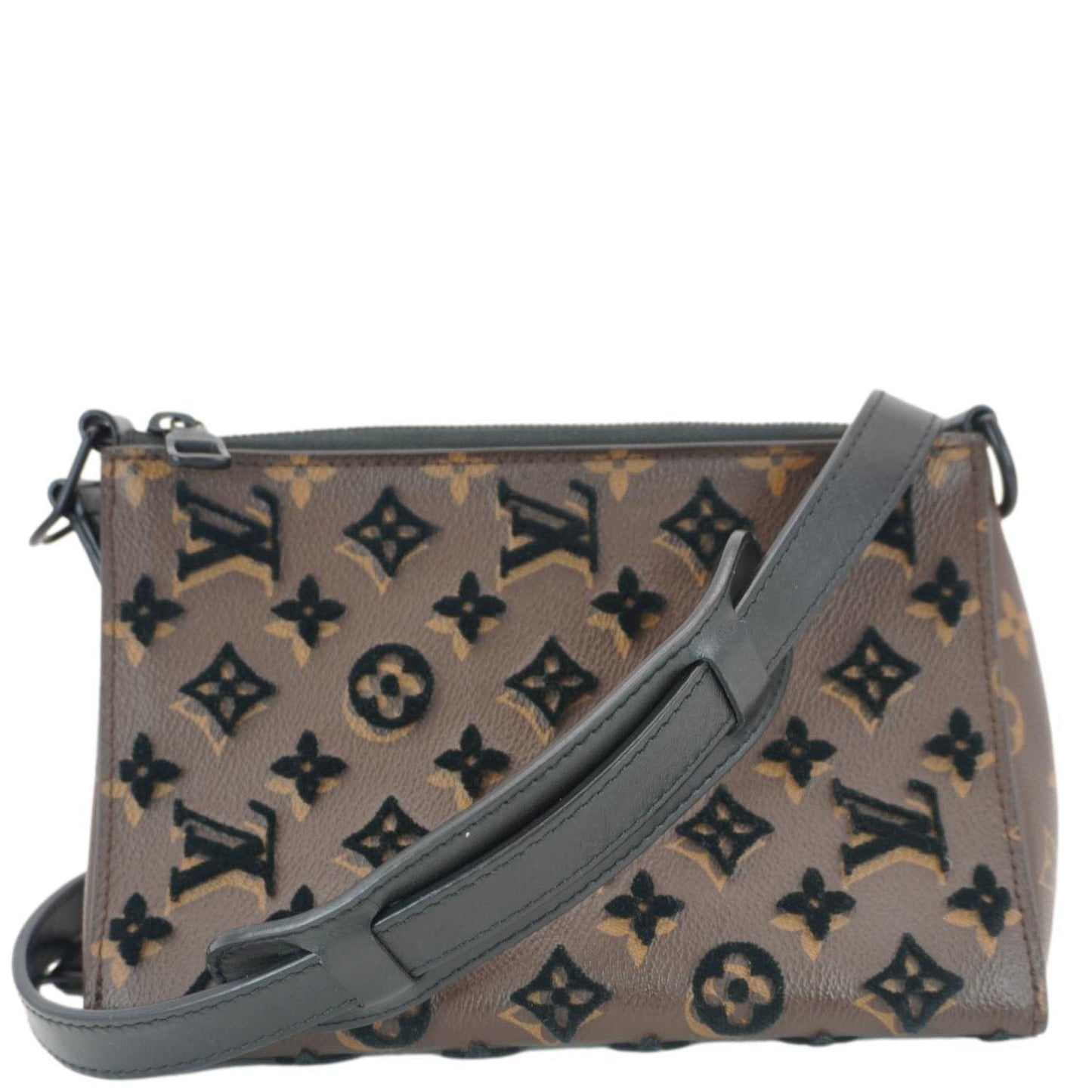 LOUIS VUITTON Triangle Monogram Tuffetage Messenger Bag Brown