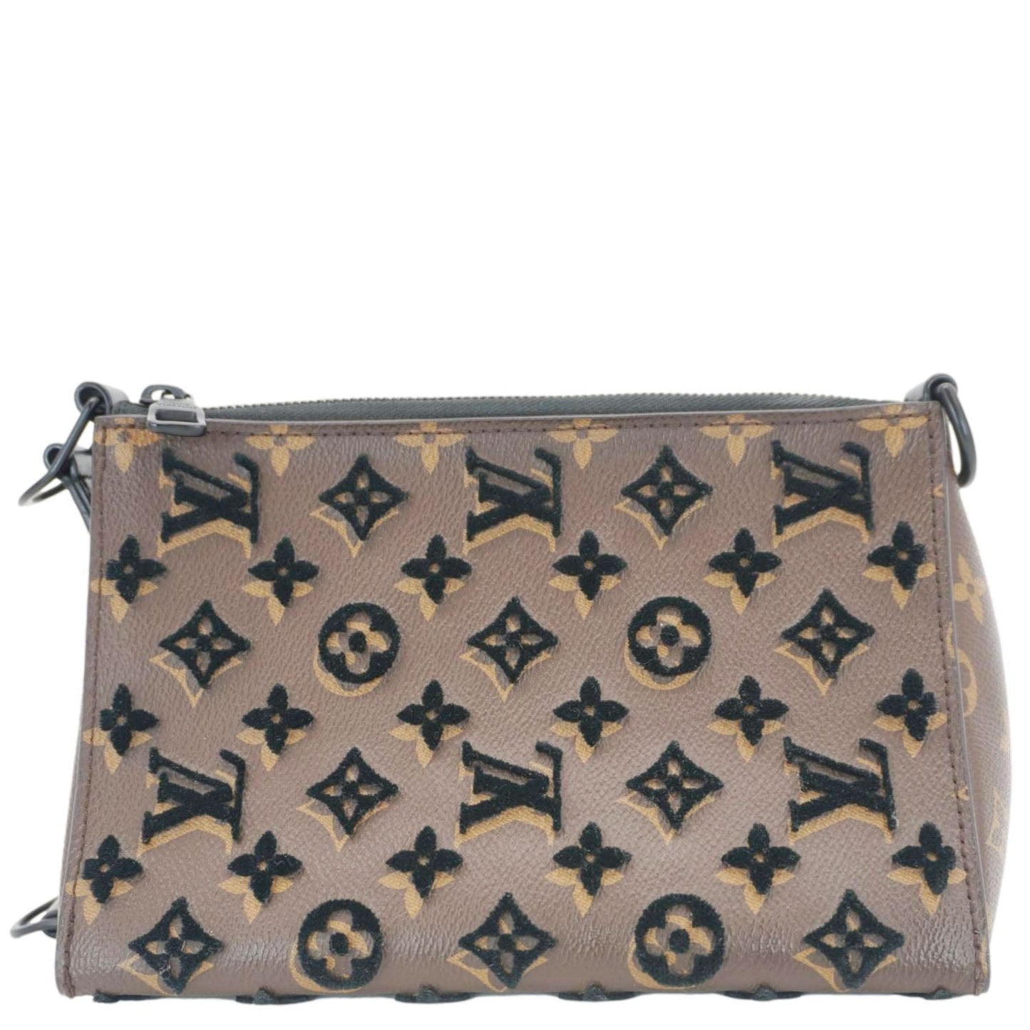 LOUIS VUITTON Triangle Monogram Tuffetage Messenger Bag Brown