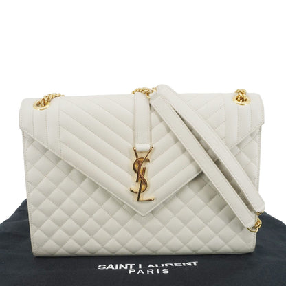 Saint Laurent Envelope Leather White Shoulder Bag Style 2