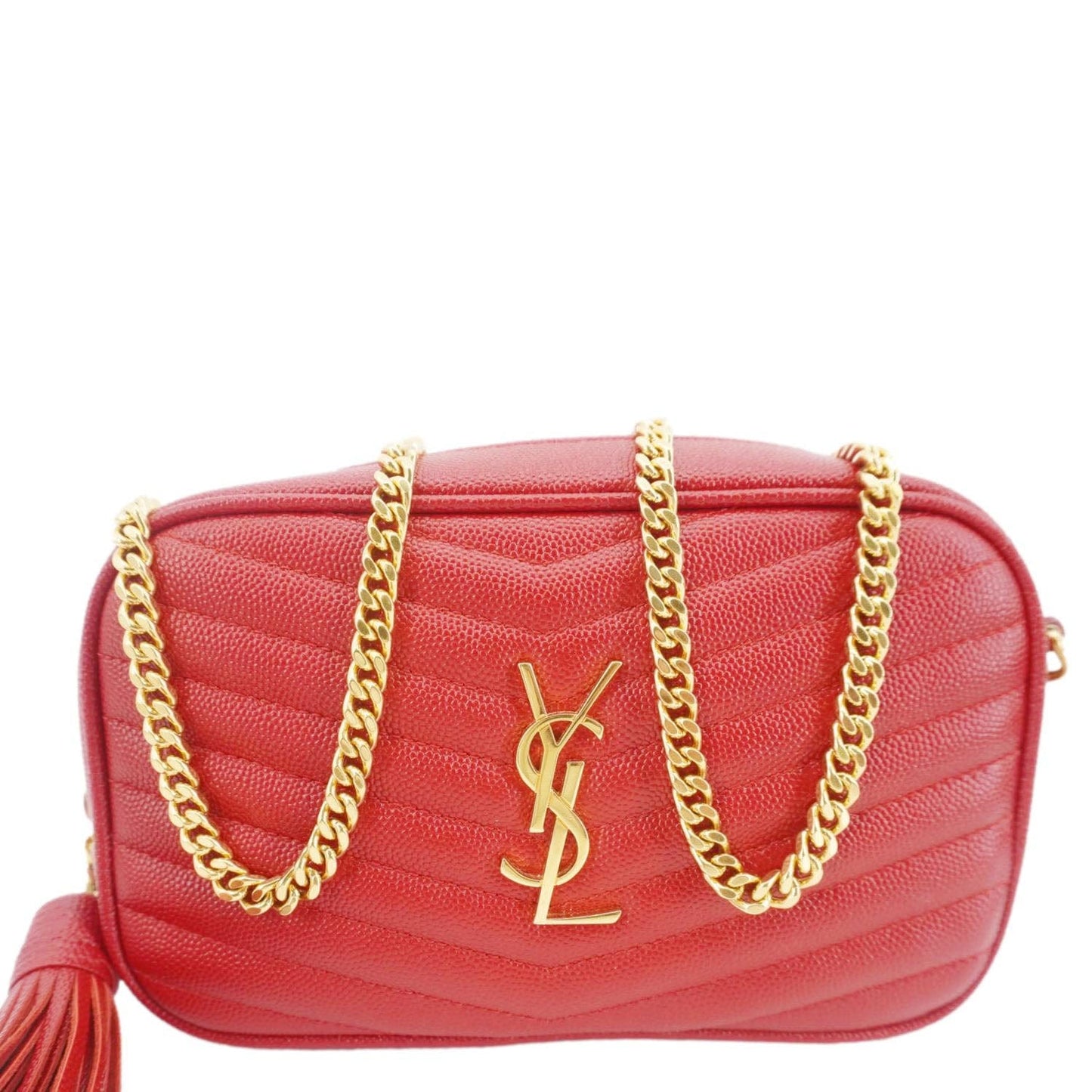 Saint Laurent Lou Leather Red Crossbody Style 15