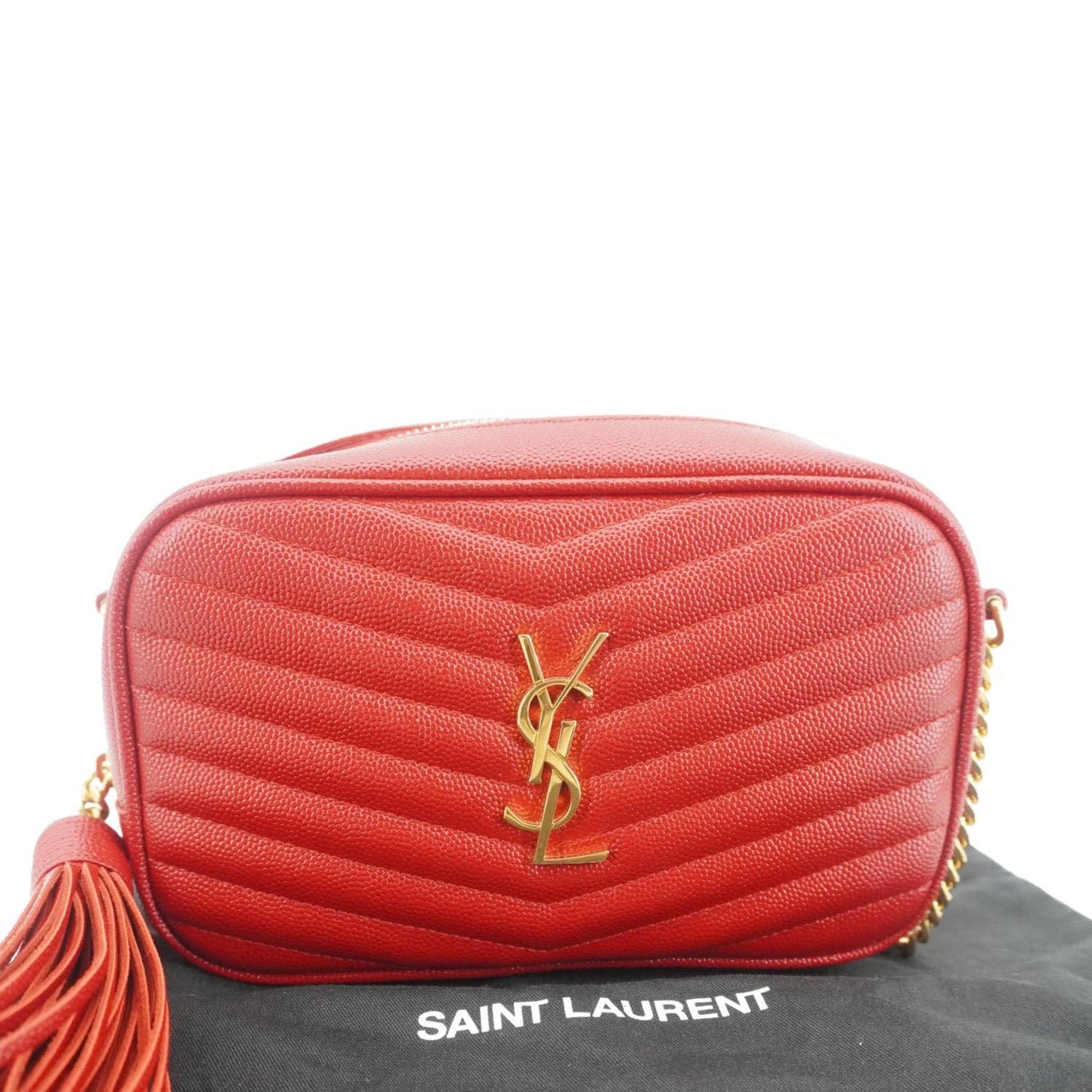Saint Laurent Lou Leather Red Crossbody Style 15