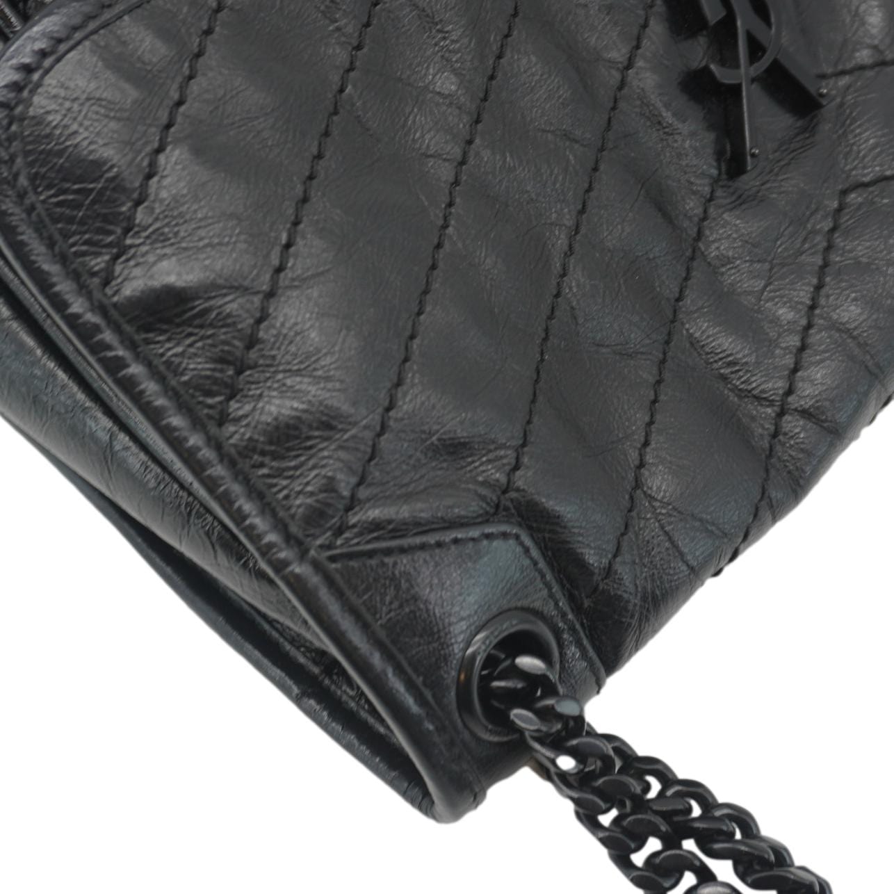 Saint Laurent Niki Leather Black Shoulder Bag Style 7