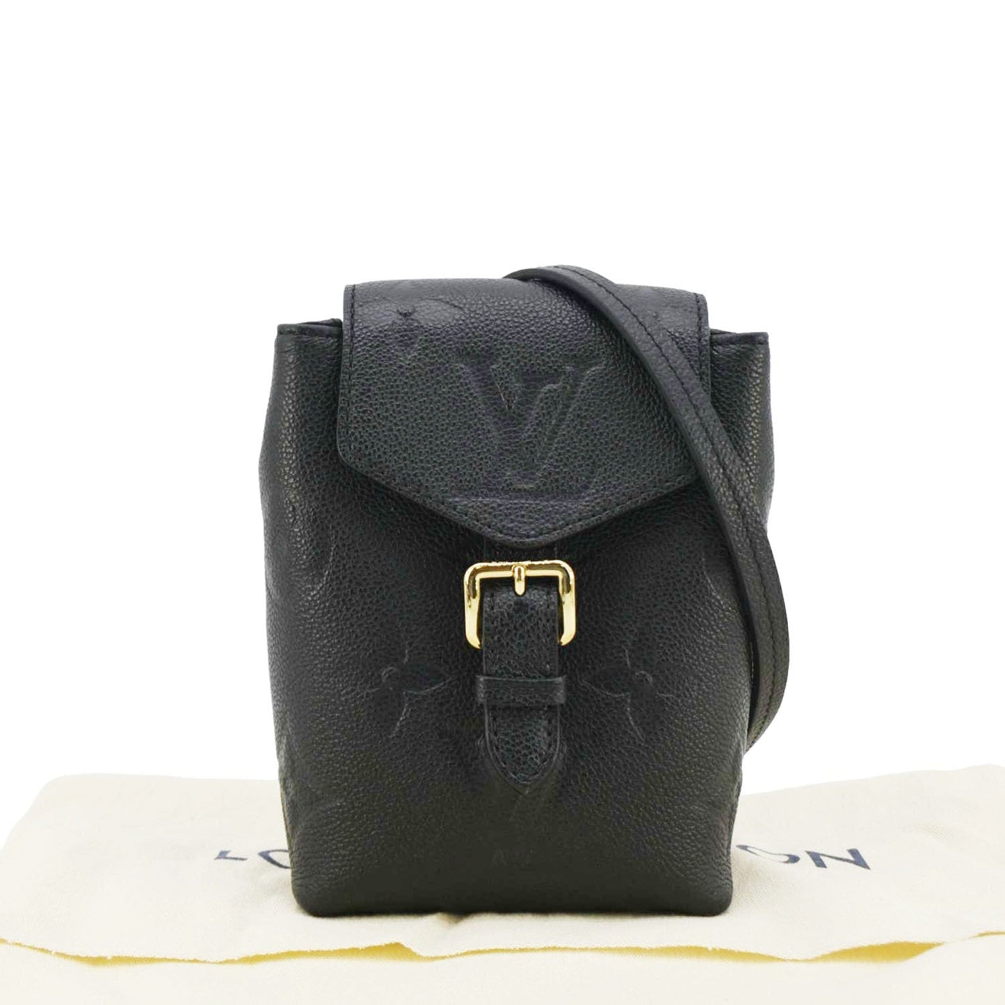 LOUIS VUITTON Tiny Monogram Empreinte Leather Backpack Black