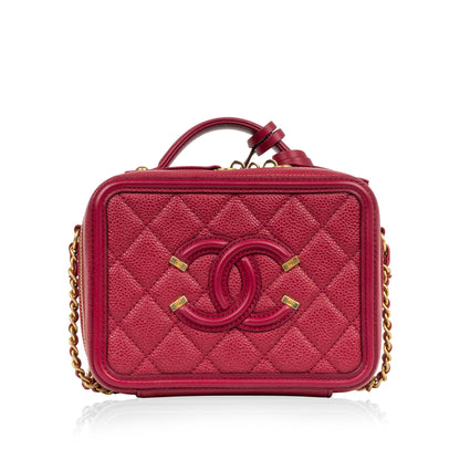 Chanel Vanity Caviar Gold Clutch Style 3
