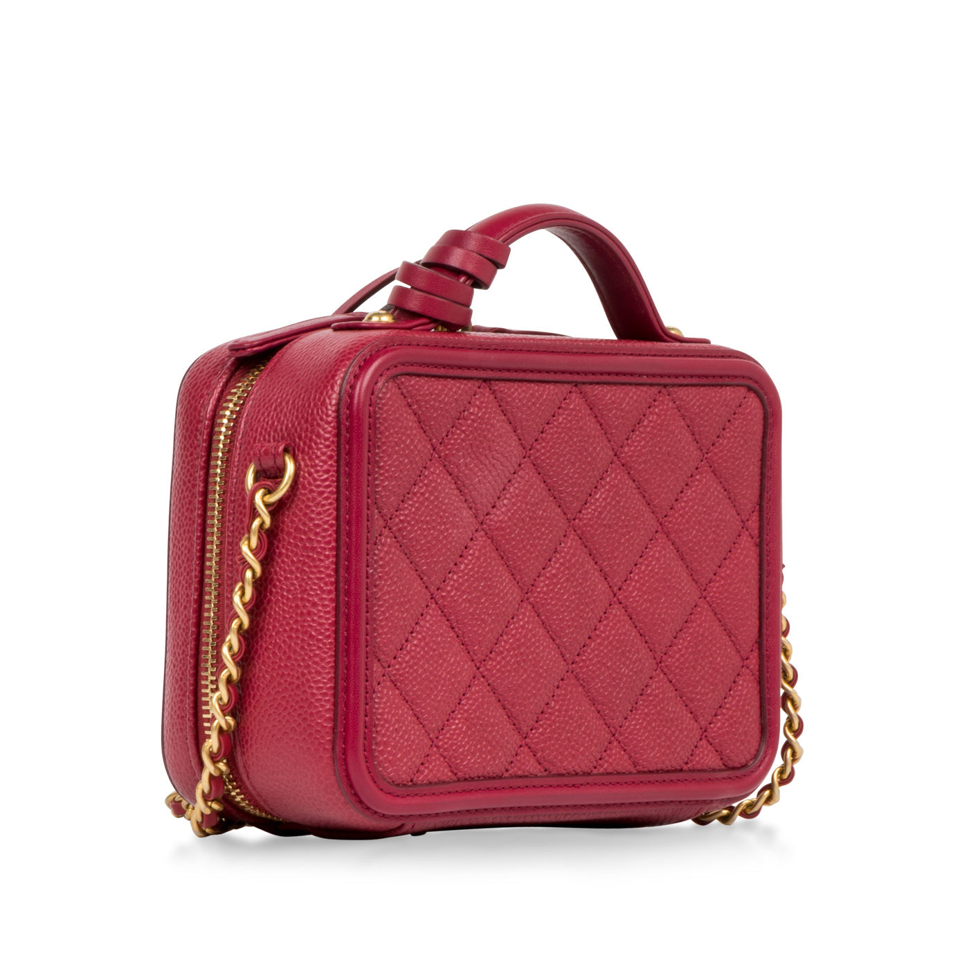 Chanel Vanity Caviar Gold Clutch Style 3