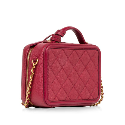 Chanel Vanity Caviar Gold Clutch Style 2