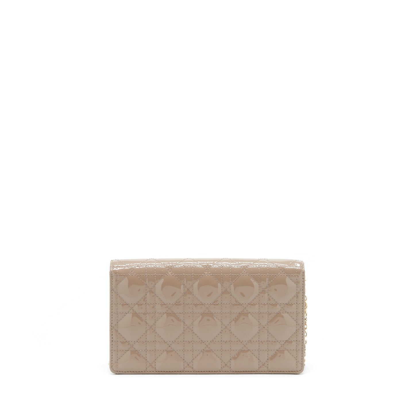 Dior Lady Dior Pouch Patent Calfskin Warm Taupe