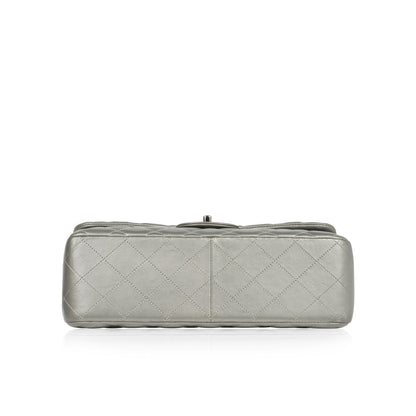 Chanel Classic Flap Lambskin Silver Shoulder Bag Style 14