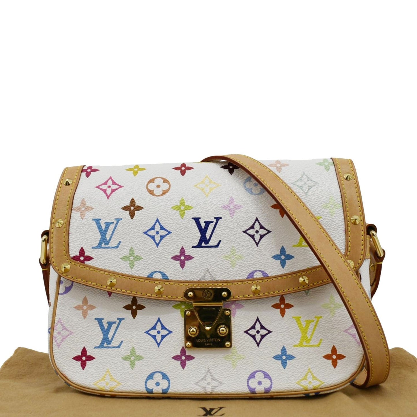 LOUIS VUITTON Sologne Multicolor Monogram Canvas Crossbody Bag White