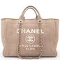 Chanel Beige Tweed Deauville Shopping Tote Bag