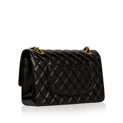 Chanel Classic Flap Lambskin Black Shoulder Bag Style 144