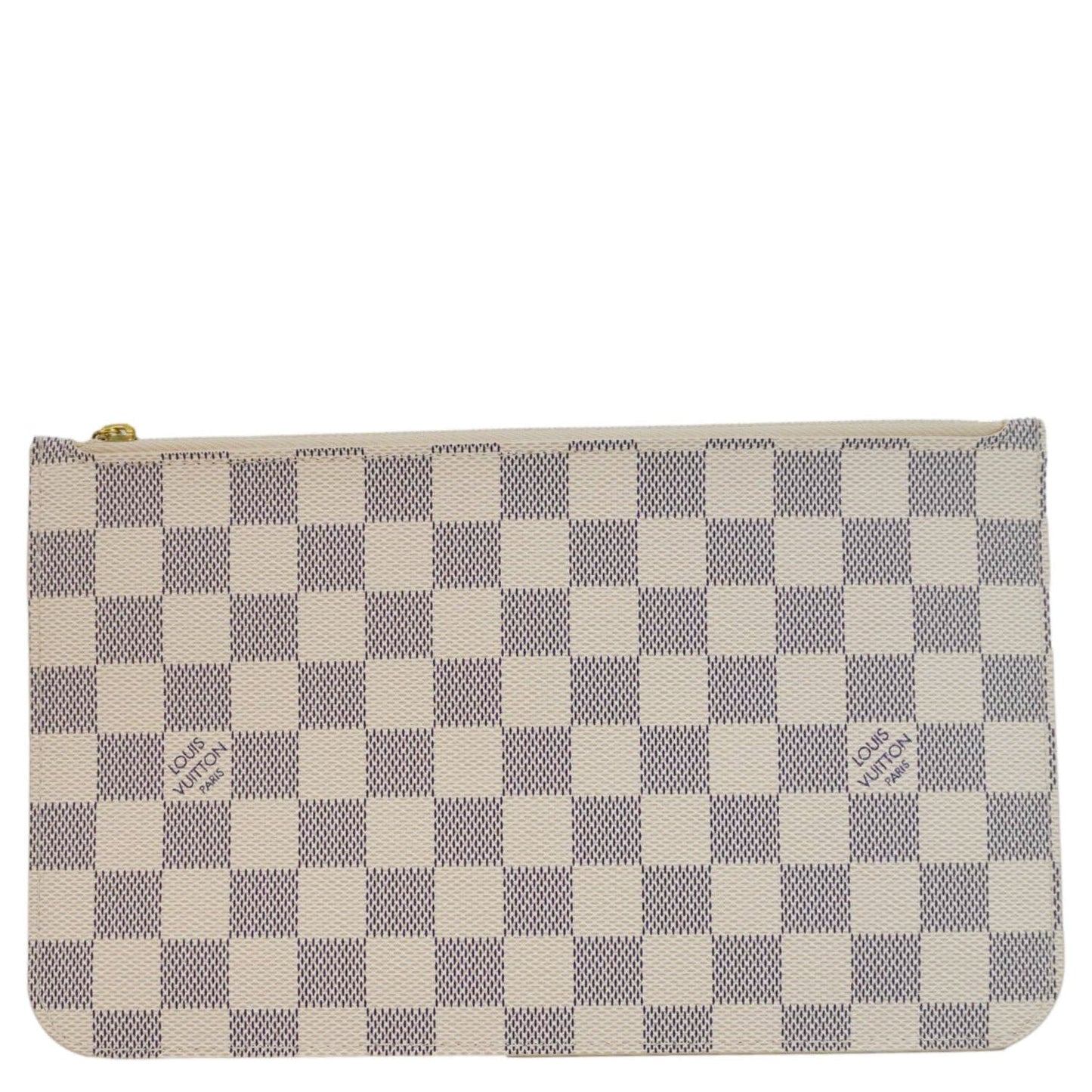 LOUIS VUITTON Neverfull Damier Azur Pochette Wristlet White