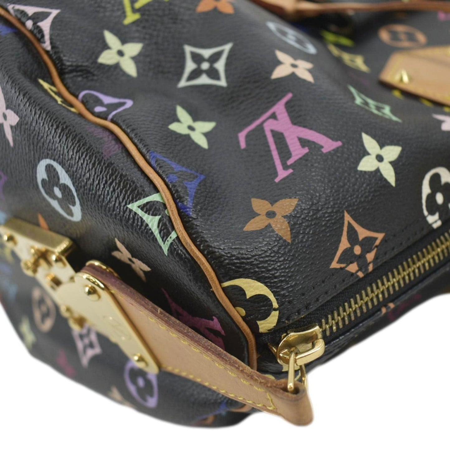 LOUIS VUITTON 40 Monogram Multicolor Satchel Bag Black
