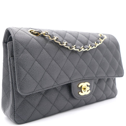 Chanel Flap Classic Quilted Caviar Leather Black Shoulder Bag