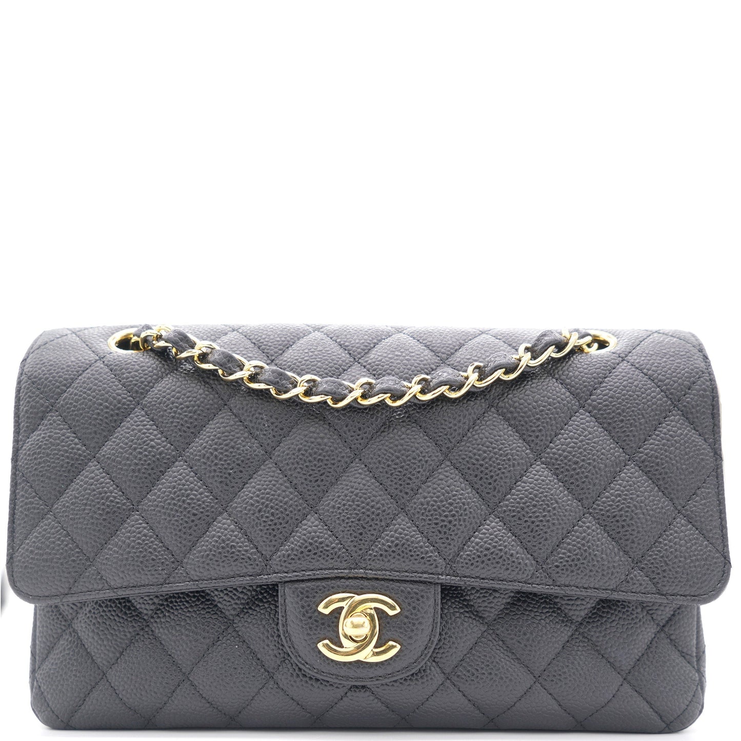 Chanel Flap Classic Quilted Caviar Leather Black Shoulder Bag