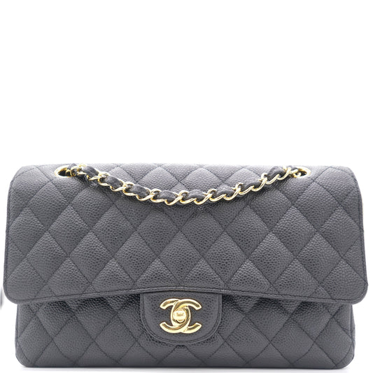 Chanel Flap Classic Quilted Caviar Leather Black Shoulder Bag