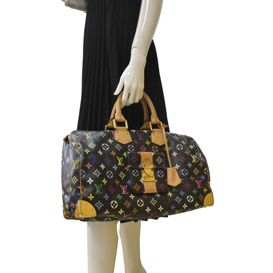 LOUIS VUITTON 40 Monogram Multicolor Satchel Bag Black