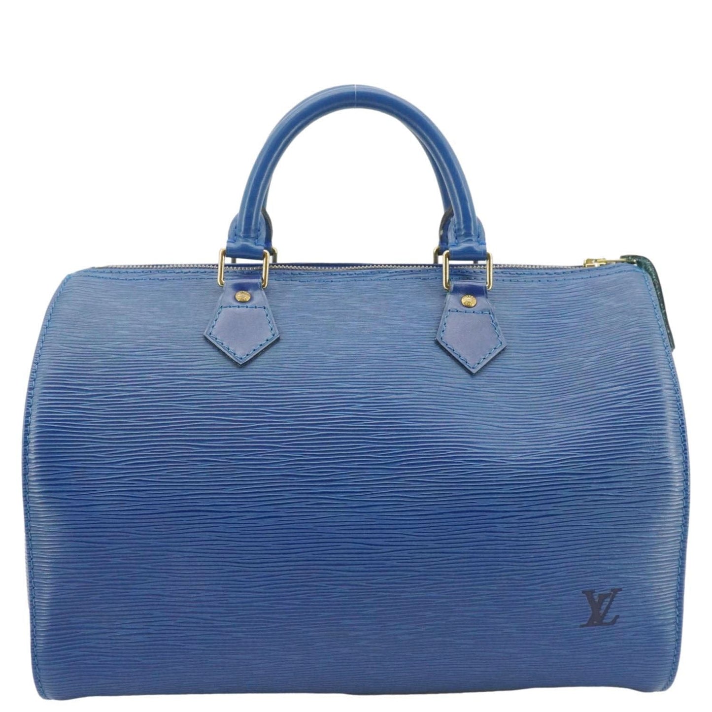 LOUIS VUITTON Epi Leather Satchel Bag Blue