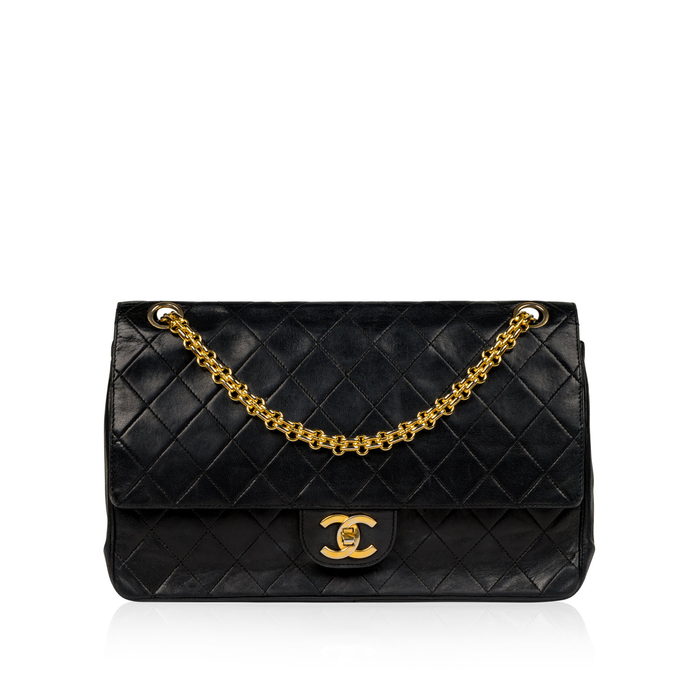 Chanel Classic Flap Lambskin Black Shoulder Bag Style 269