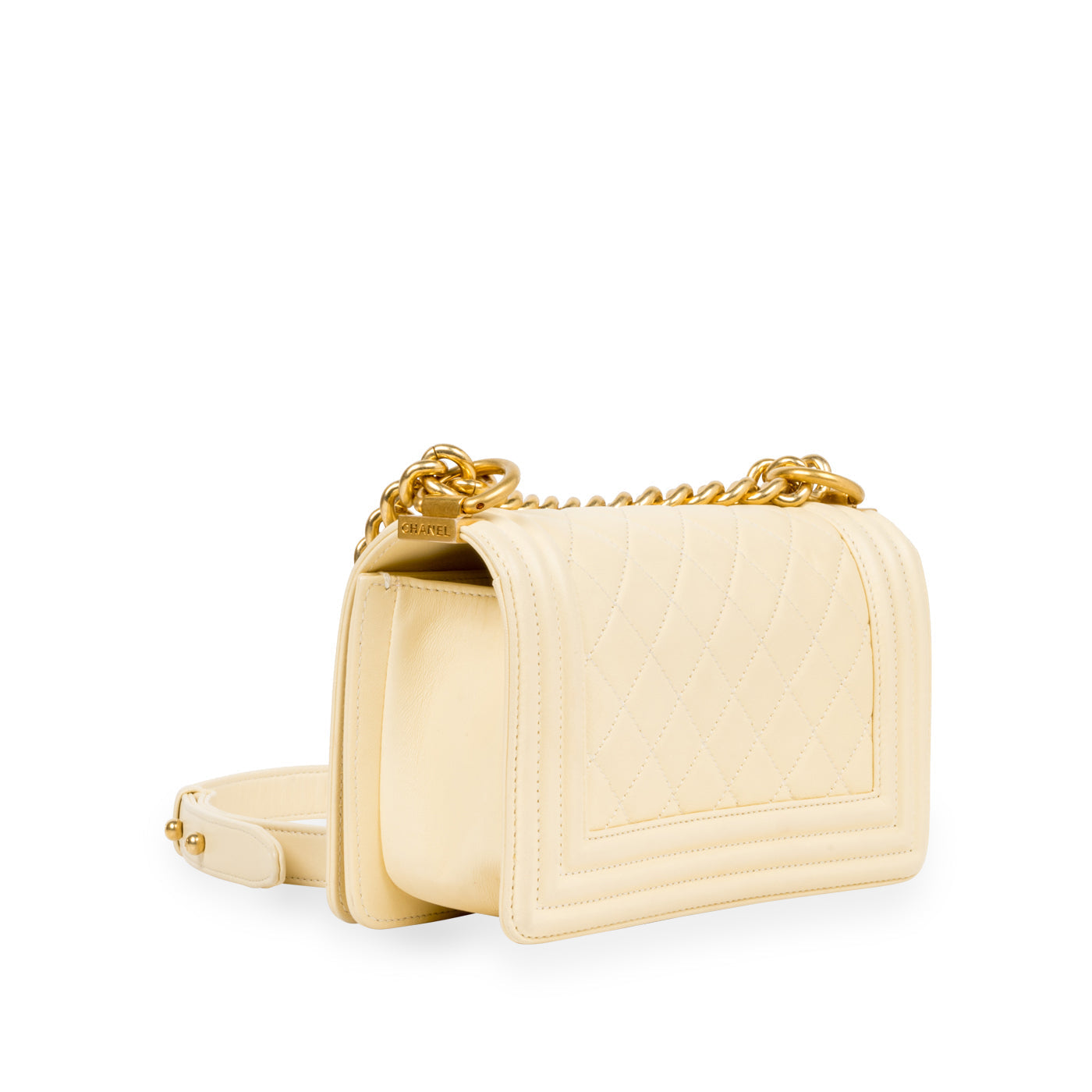 Chanel Boy Bag Lambskin Gold Shoulder Bag Style 16