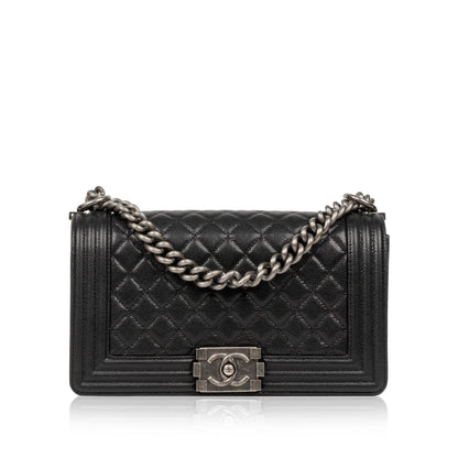 Chanel Boy Bag Caviar Black Shoulder Bag Style 15