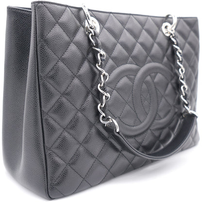 Chanel Quilted Caviar Leather Black Tote Style
