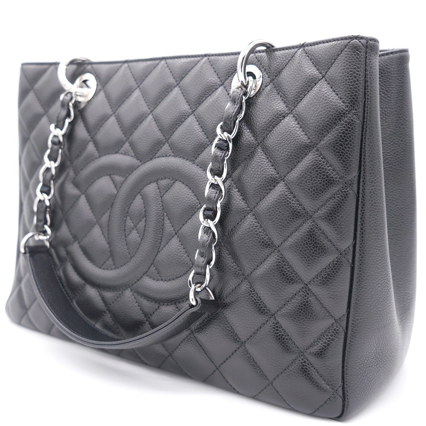 Chanel Quilted Caviar Leather Black Tote Style