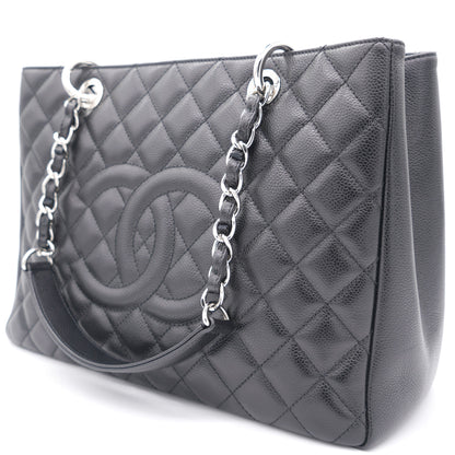 Chanel Quilted Caviar Leather Black Tote Style