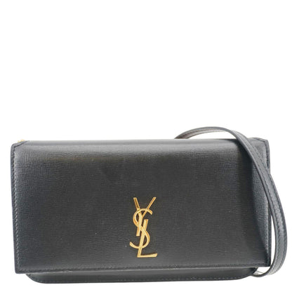 Saint Laurent Cassandre Leather Black Shoulder Bag
