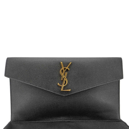 Saint Laurent Envelope Leather Black Shoulder Bag Style 26