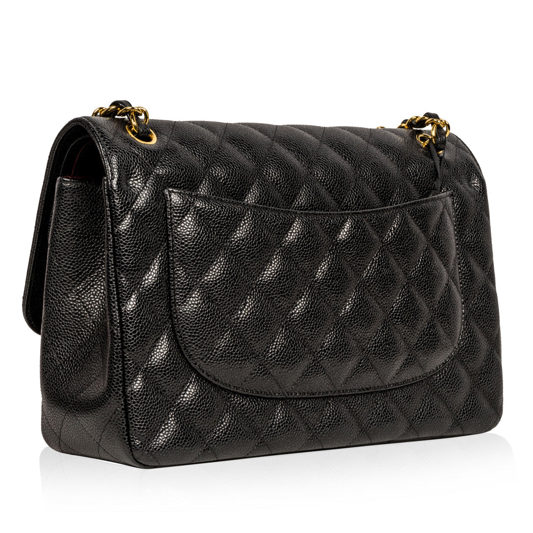 Chanel Classic Flap Caviar Black Shoulder Bag Style 36